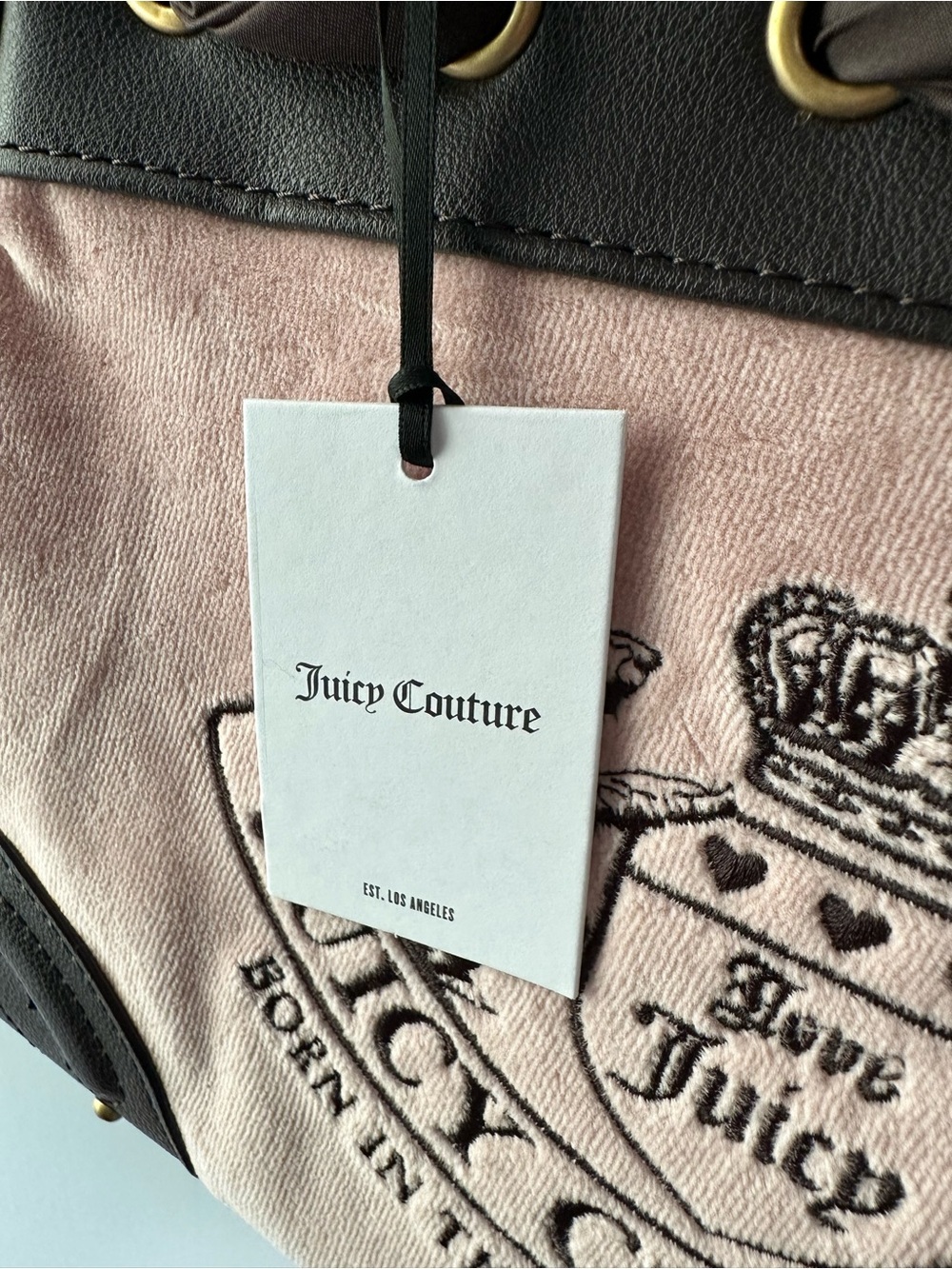 Juicy Couture Pink and Brown Logo Shoulder Bag with Heart Charm - Picture 12 of 12